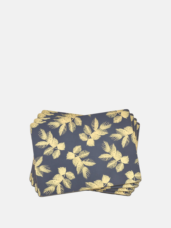 Pimpernel Placemats_Etched Leaves Navy